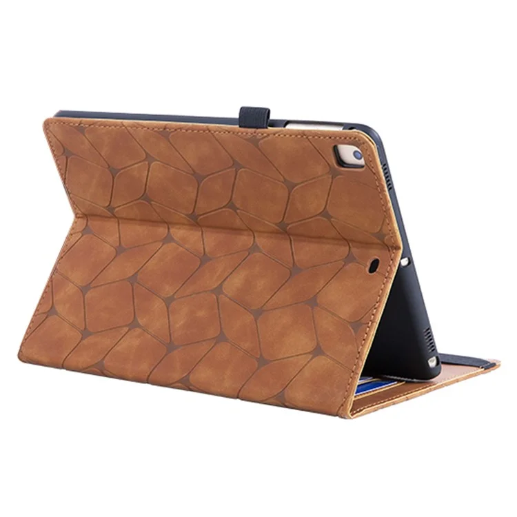 para ipad 10.2 (2021) /(2020) /(2019) / ipad air 10.5 pulgadas (2019) case pu patrón de cuero cubierta con ranuras para tarjetas - marrón