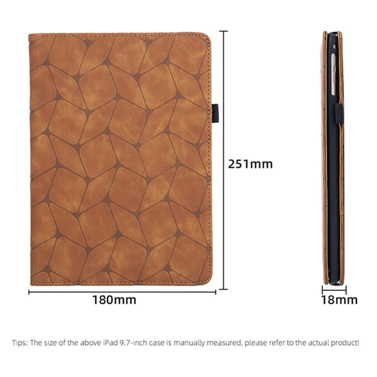 para ipad 10.2 (2021) /(2020) /(2019) / ipad air 10.5 pulgadas (2019) case pu patrón de cuero cubierta con ranuras para tarjetas - marrón