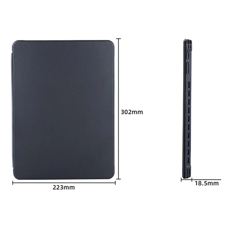 Чехол для Microsoft Surface Pro 11 / 10 / 9 из кожзаменителя, акрила и ТПУ - черный