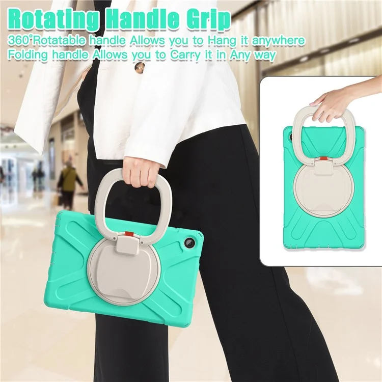Pour Lenovo Tab M10 Plus (Gen 3) Tb-125f / Tb-128f PC + Silicone Anti-drop Case Anti-wear Anti-shock Couver - Menthe Verte