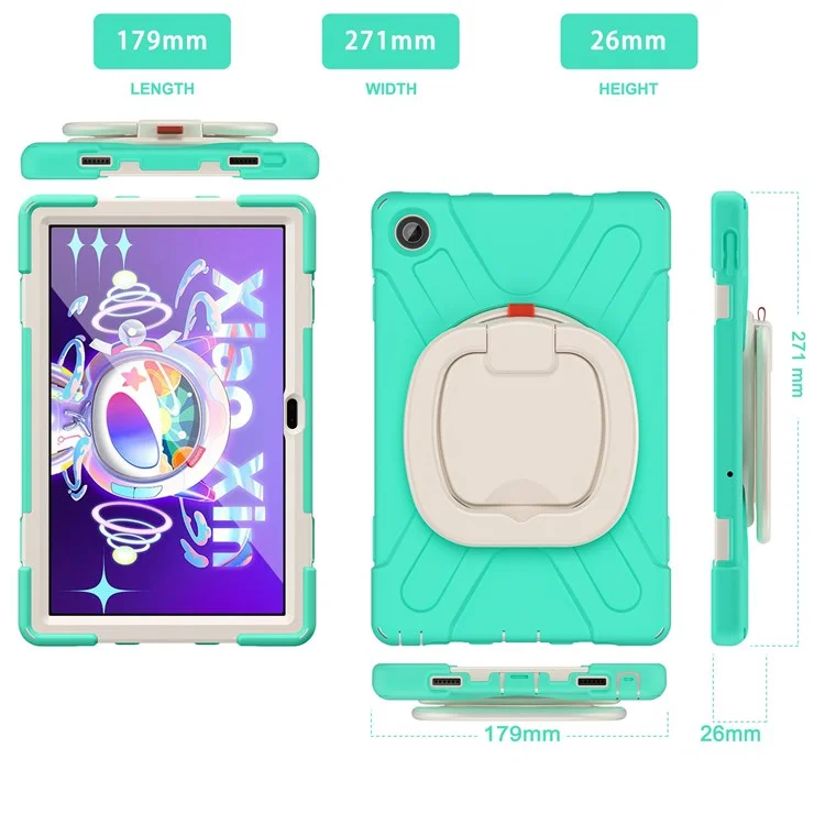Pour Lenovo Tab M10 Plus (Gen 3) Tb-125f / Tb-128f PC + Silicone Anti-drop Case Anti-wear Anti-shock Couver - Menthe Verte