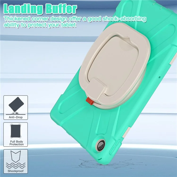 Pour Lenovo Tab M10 Plus (Gen 3) Tb-125f / Tb-128f PC + Silicone Anti-drop Case Anti-wear Anti-shock Couver - Menthe Verte