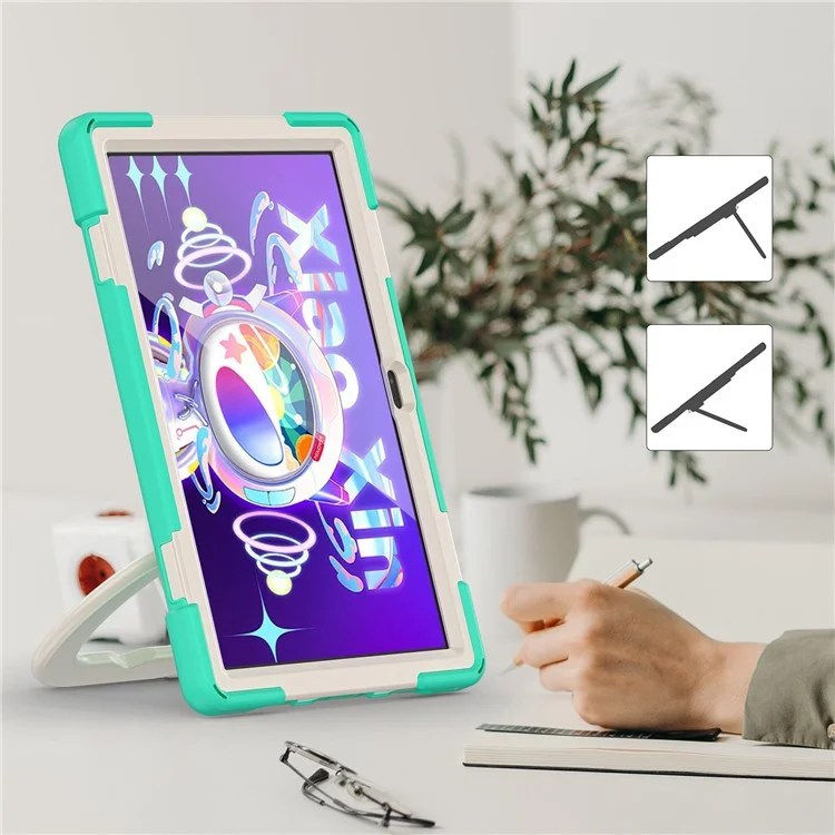 Pour Lenovo Tab M10 Plus (Gen 3) Tb-125f / Tb-128f PC + Silicone Anti-drop Case Anti-wear Anti-shock Couver - Menthe Verte