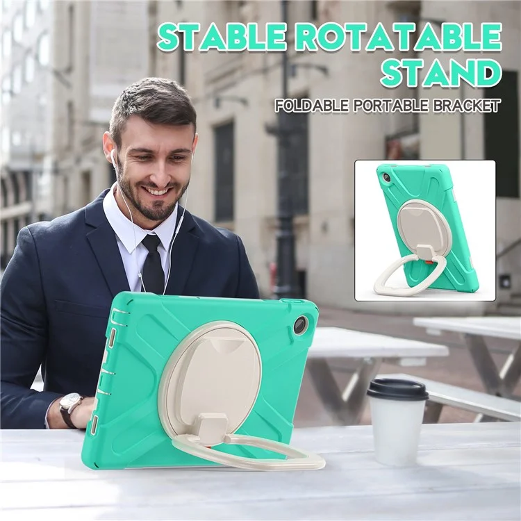 Pour Lenovo Tab M10 Plus (Gen 3) Tb-125f / Tb-128f PC + Silicone Anti-drop Case Anti-wear Anti-shock Couver - Menthe Verte