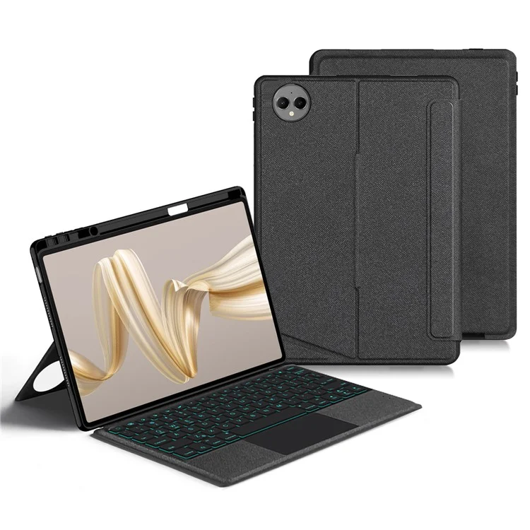 Para Huawei MatePad Pro 12.2 (2024) Case de Cuero + Teclado Bluetooth Con Pistas de Luz de Fondo
