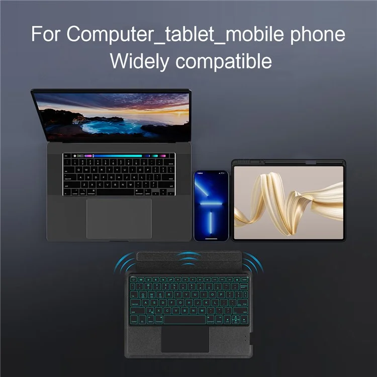 Para Huawei MatePad Pro 12.2 (2024) Case de Cuero + Teclado Bluetooth Con Pistas de Luz de Fondo