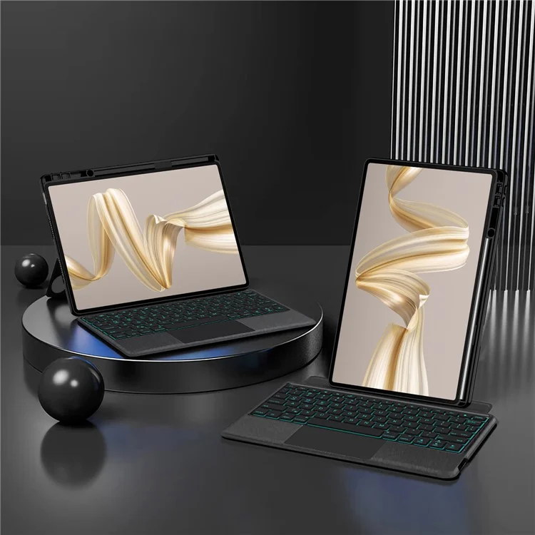 Para Huawei MatePad Pro 12.2 (2024) Case de Cuero + Teclado Bluetooth Con Pistas de Luz de Fondo