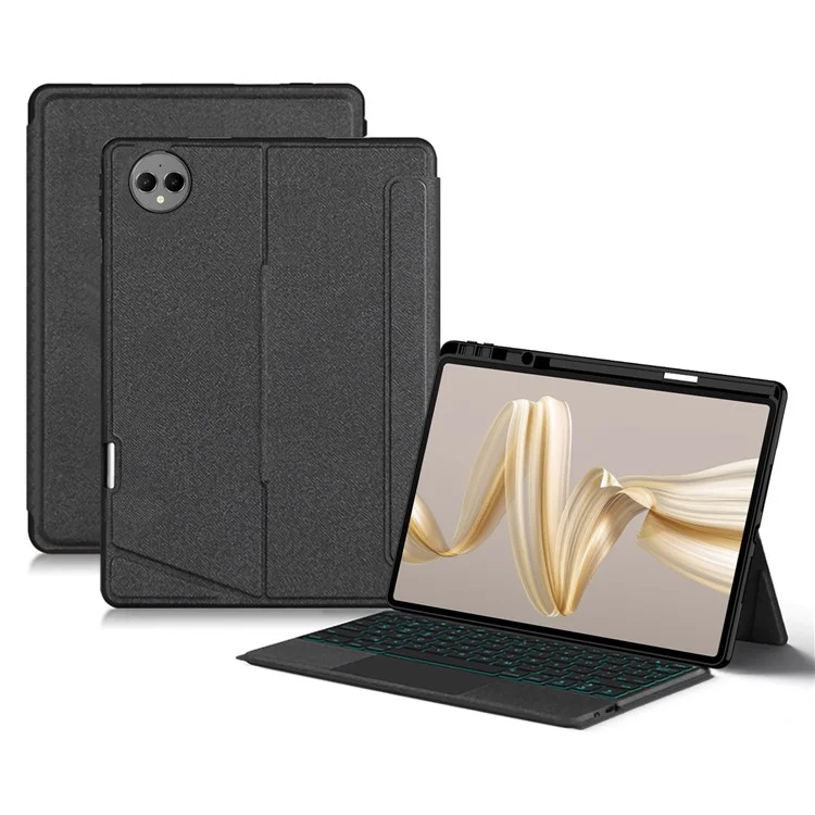Para Huawei MatePad Pro 12.2 (2024) Case de Cuero + Teclado Bluetooth Con Pistas de Luz de Fondo