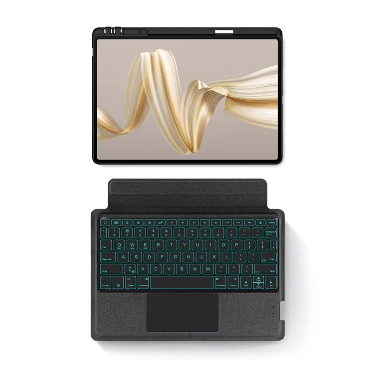 Para Huawei MatePad Pro 12.2 (2024) Case de Cuero + Teclado Bluetooth Con Pistas de Luz de Fondo