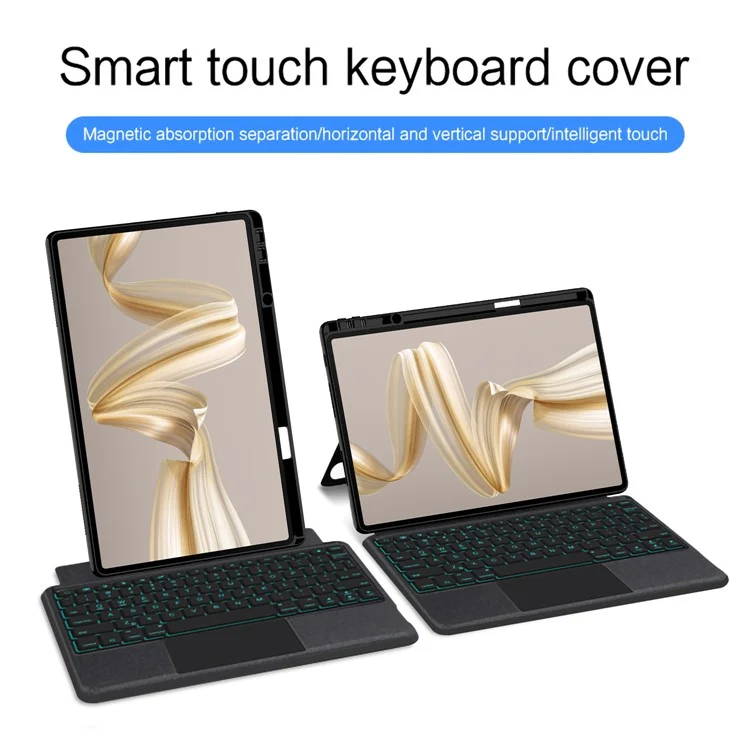 Para Huawei MatePad Pro 12.2 (2024) Case de Cuero + Teclado Bluetooth Con Pistas de Luz de Fondo
