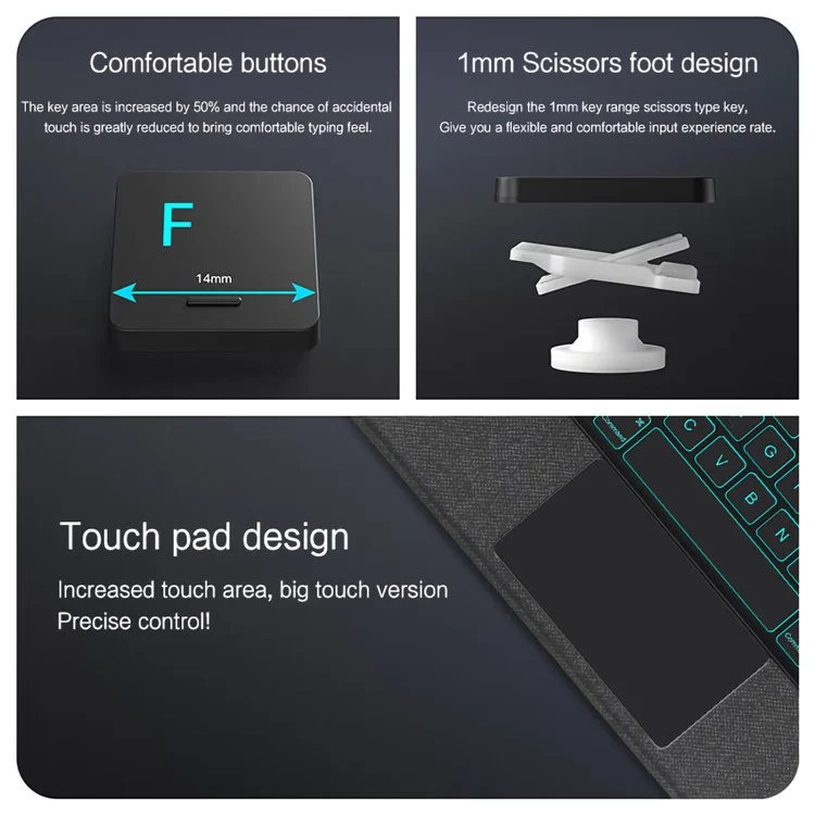 Para Huawei MatePad Pro 12.2 (2024) Case de Cuero + Teclado Bluetooth Con Pistas de Luz de Fondo