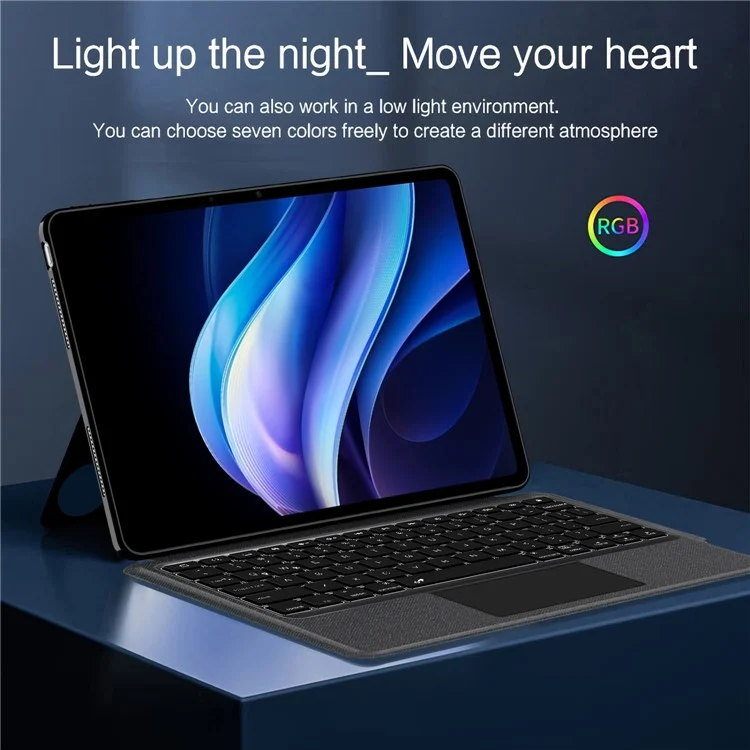 For vivo Pad3 Leather Case + Bluetooth-compatible Keyboard with Backlight Trackpad
