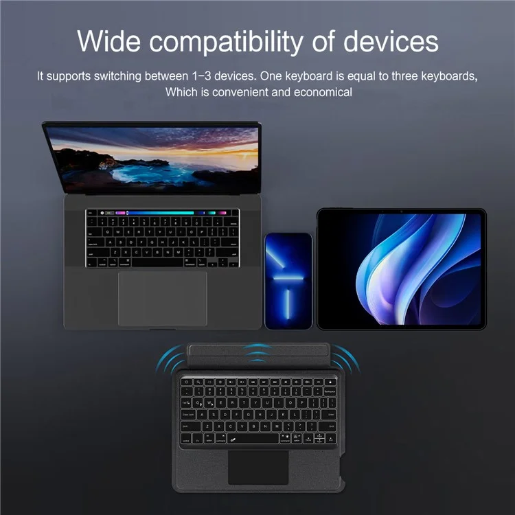 For vivo Pad3 Leather Case + Bluetooth-compatible Keyboard with Backlight Trackpad