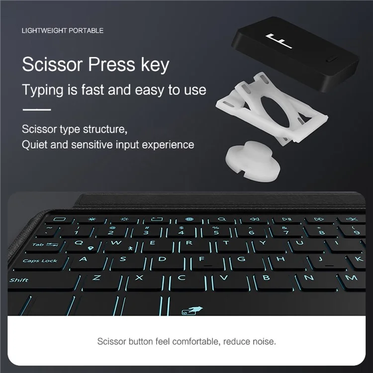 For vivo Pad3 Leather Case + Bluetooth-compatible Keyboard with Backlight Trackpad