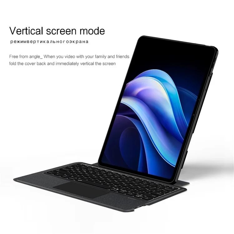 For vivo Pad3 Leather Case + Bluetooth-compatible Keyboard with Backlight Trackpad