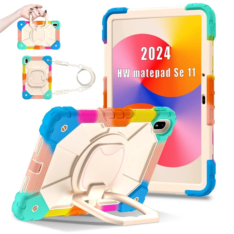 For Huawei MatePad SE 11 Kickstand Case Silicone+PC Tablet Cover - Colorful / Blue