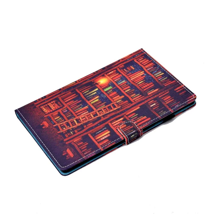 Étui à Tablette de Support en Cuir PU Pour Lenovo Tab M10 Plus (Gen 3), Couvre du Support D'impression de Motif de Couture - Étagère à Livres