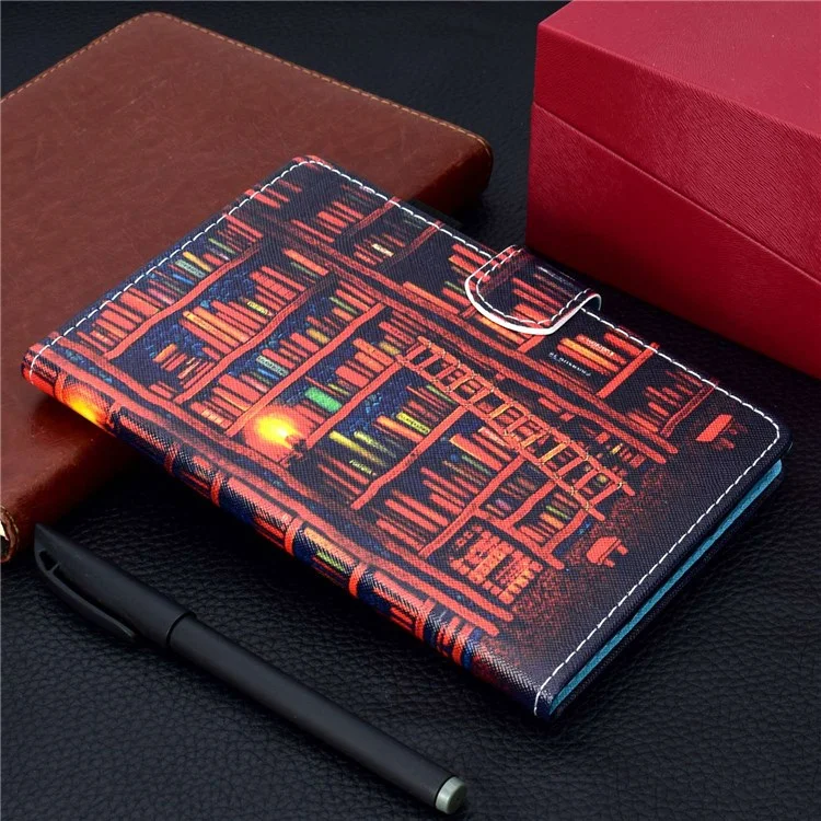Étui à Tablette de Support en Cuir PU Pour Lenovo Tab M10 Plus (Gen 3), Couvre du Support D'impression de Motif de Couture - Étagère à Livres