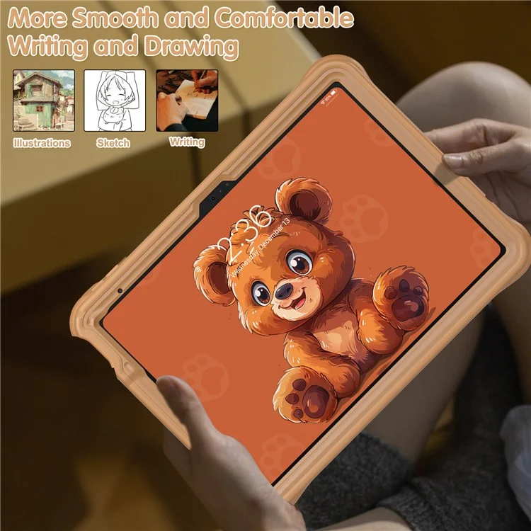 For iPad (2025) / 10.9 (2022) Case Bear Pattern PC+Silicone+TPU Kickstand Tablet Cover