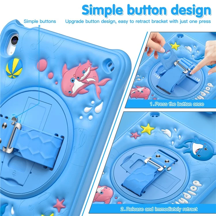 Para Ipad 10.9 (2022) Case Fofa de Golfinho Pc+silicone+tampa de Tablet Tpu