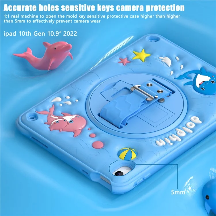 Para Ipad 10.9 (2022) Case Fofa de Golfinho Pc+silicone+tampa de Tablet Tpu