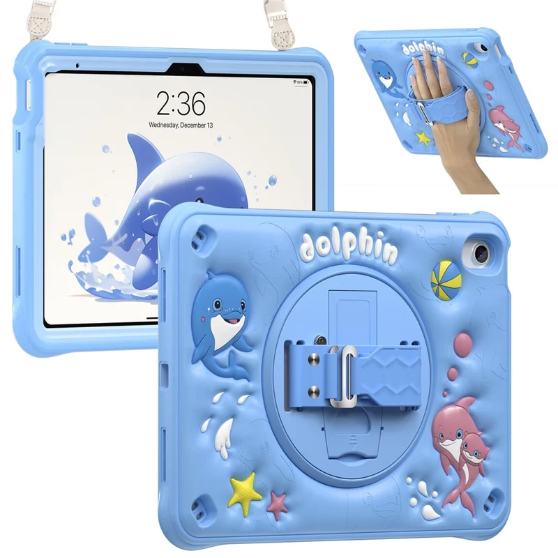 Para Ipad 10.9 (2022), Com Alça de Ombro Pc+silicone+tpu Tampa de Golfinho Fofo