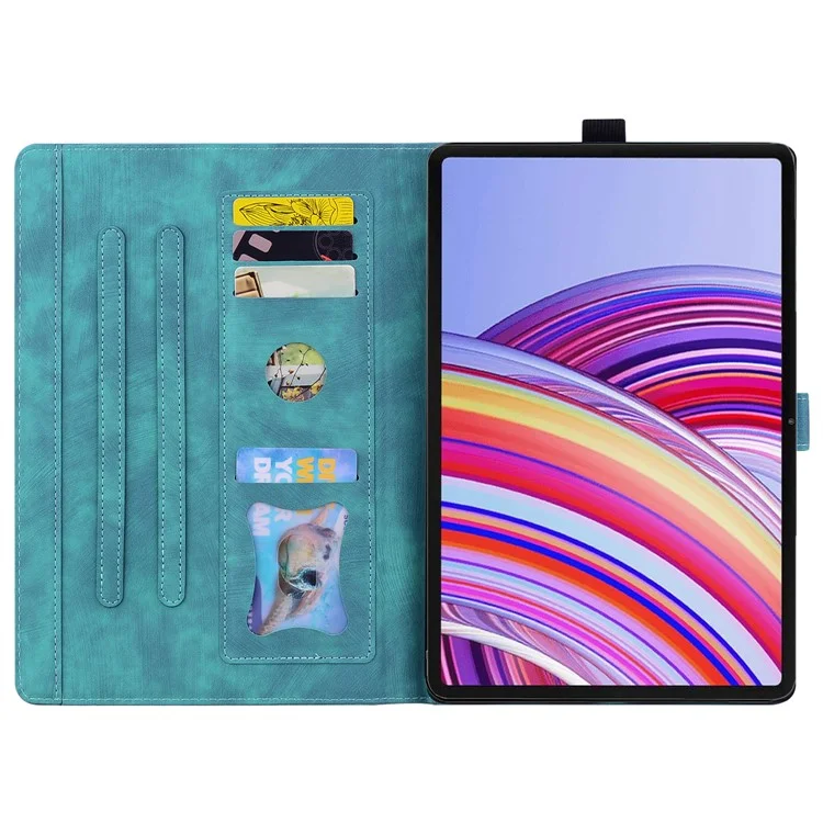 Pour Xiaomi Redmi Pad Pro Case Card Slots Tablet en Cuir Stand Folio Cover Flower Cat - - Vert
