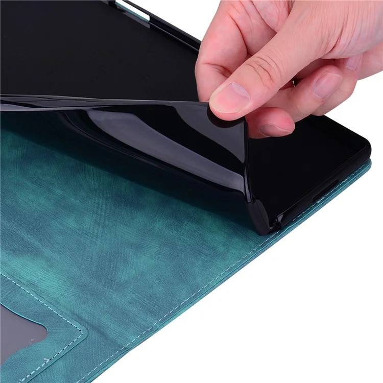 Pour Xiaomi Redmi Pad Pro Case Card Slots Tablet en Cuir Stand Folio Cover Flower Cat - - Vert