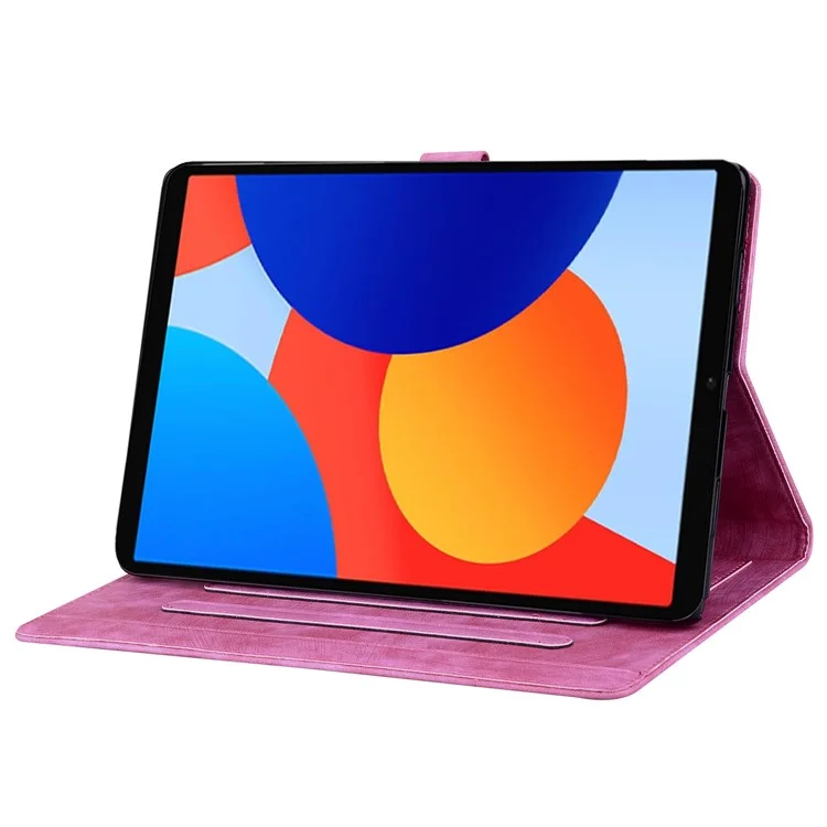 Pour Xiaomi Redmi Pad SE 4G 8,7 Pouces Cartes de Cartes en Cuir Comprimé en Cuir Stand de Fleur Folio Chat Fleur - Rose