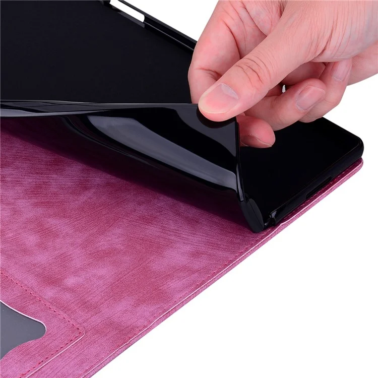 Pour Xiaomi Redmi Pad SE 4G 8,7 Pouces Cartes de Cartes en Cuir Comprimé en Cuir Stand de Fleur Folio Chat Fleur - Rose