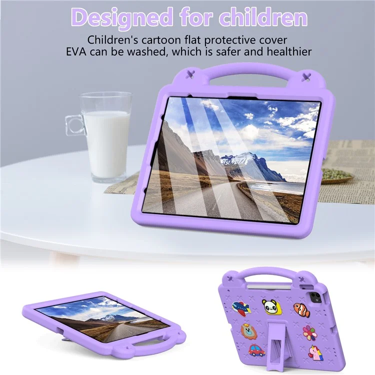 für ipad pro 13 (2024) / luft 13 (2024) / ipad pro 12.9 (2022) /(2021) /(2020) /(2018) fall kinder eva tablet cover - lila