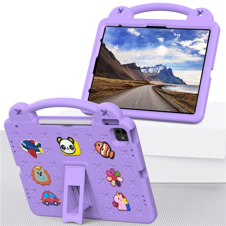 für ipad pro 13 (2024) / luft 13 (2024) / ipad pro 12.9 (2022) /(2021) /(2020) /(2018) fall kinder eva tablet cover - lila