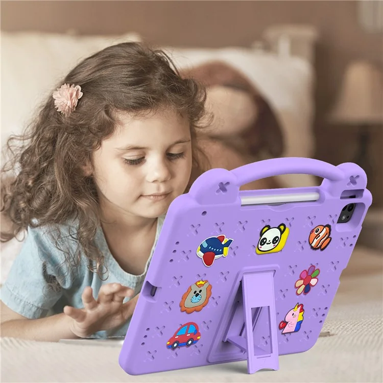für ipad pro 13 (2024) / luft 13 (2024) / ipad pro 12.9 (2022) /(2021) /(2020) /(2018) fall kinder eva tablet cover - lila