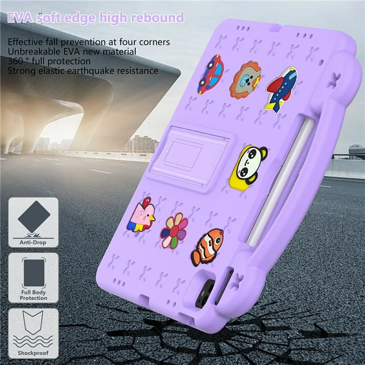 für ipad pro 13 (2024) / luft 13 (2024) / ipad pro 12.9 (2022) /(2021) /(2020) /(2018) fall kinder eva tablet cover - lila