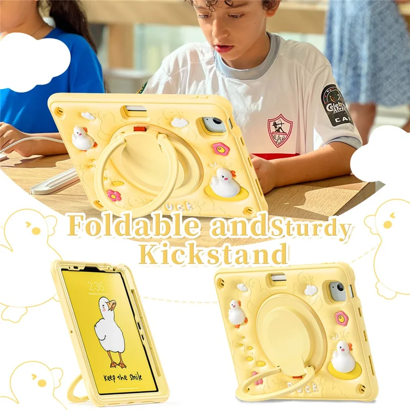 For iPad Air 11 (2025) / (2024) / Air (2022) / (2020) / Pro 11 (2022) / (2021) / (2020) / (2018) Kickstand PC+Silicone+TPU Tablet Cover