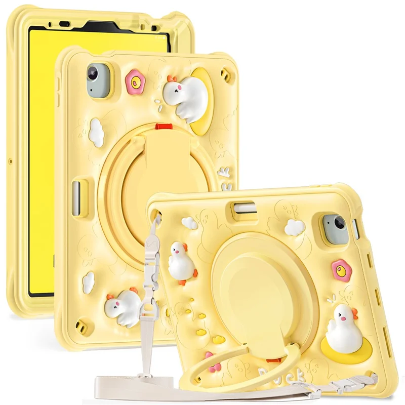 per ipad air 11 (2024) / air (2022) /(2020) / ipad pro 11 (2022) /(2021) /(2020) /(2018) case con cavalletto spalla calcio pc+silicone+copertina tablet tpu