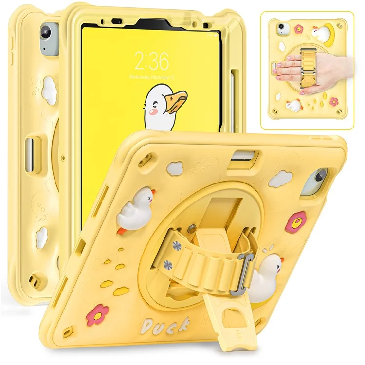 pour ipad air 11 (2024) / air (2022) / (2020) / ipad pro 11 (2022) / (2021) / (2020) / (2018) boîtier de kickstand pc + silicone + couverture tpu
