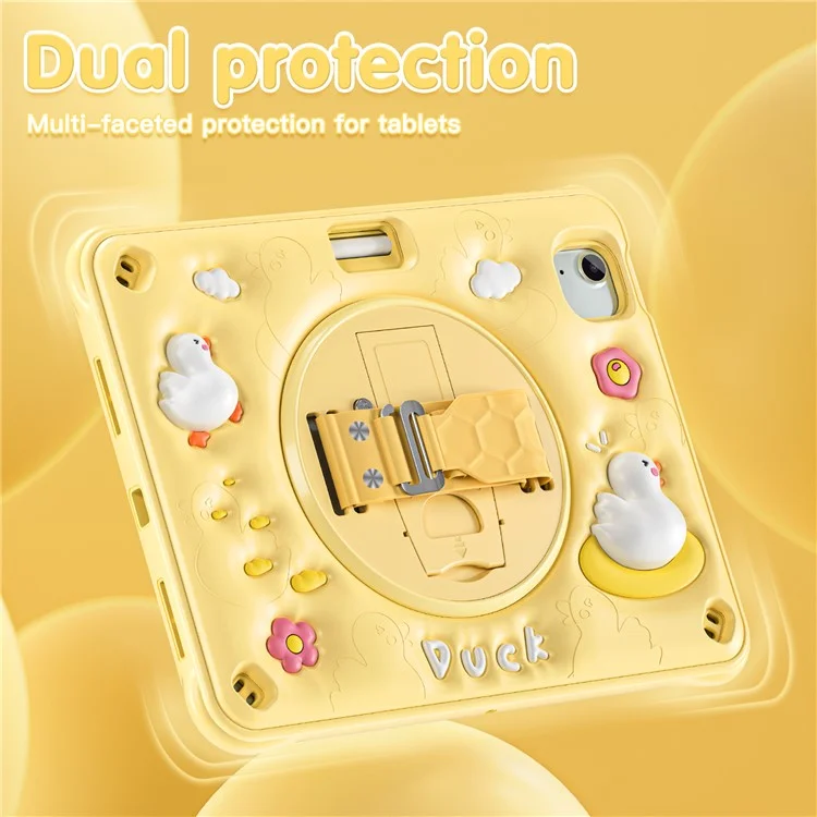 pour ipad air 11 (2024) / air (2022) / (2020) / ipad pro 11 (2022) / (2021) / (2020) / (2018) boîtier de kickstand pc + silicone + couverture tpu