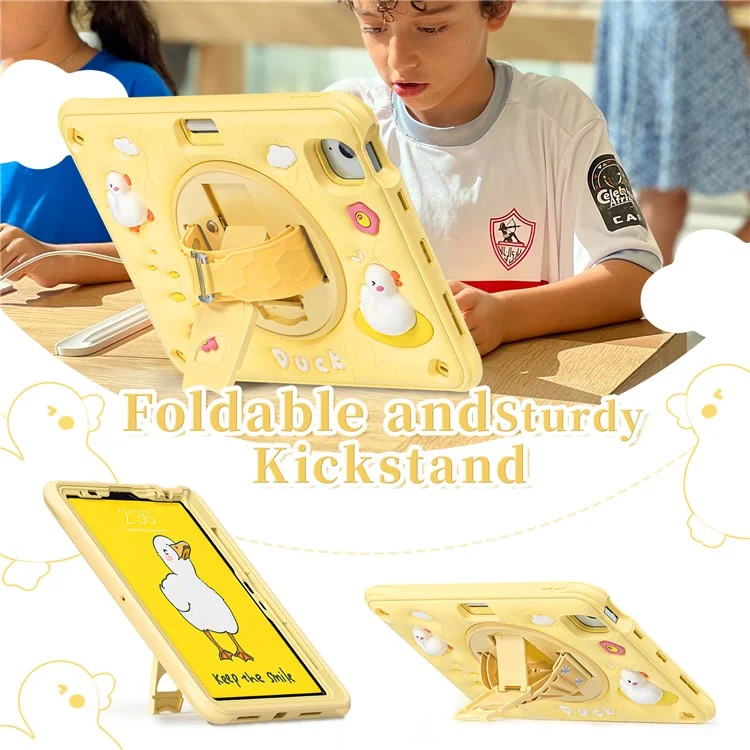pour ipad air 11 (2024) / air (2022) / (2020) / ipad pro 11 (2022) / (2021) / (2020) / (2018) boîtier de kickstand pc + silicone + couverture tpu
