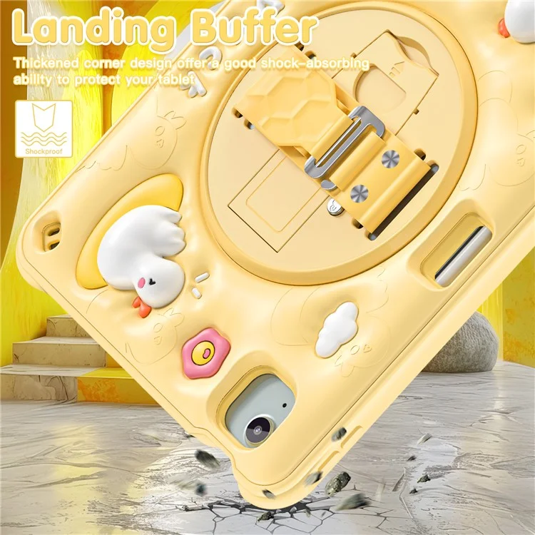 pour ipad air 11 (2024) / air (2022) / (2020) / ipad pro 11 (2022) / (2021) / (2020) / (2018) boîtier de kickstand pc + silicone + couverture tpu