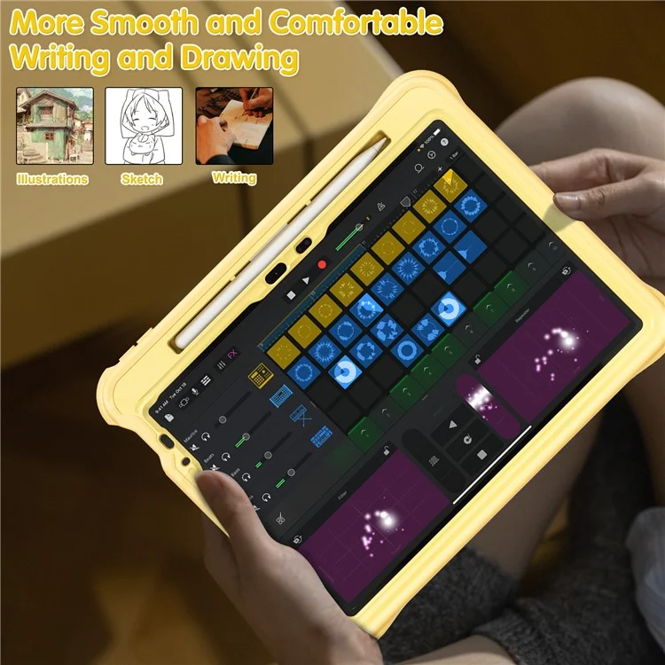pour ipad air 11 (2024) / air (2022) / (2020) / ipad pro 11 (2022) / (2021) / (2020) / (2018) boîtier de kickstand pc + silicone + couverture tpu