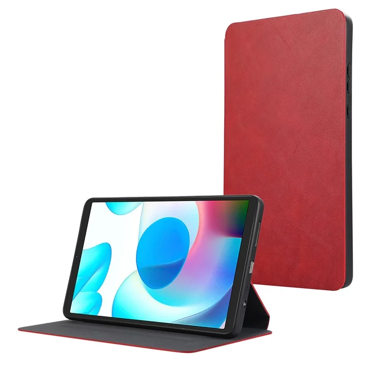 Für Xiaomi Redmi Pad SE 4G 8,7 Zoll Stoßfeste Hülle PU-Leder Tablet-Hülle mit Ständer - Rot