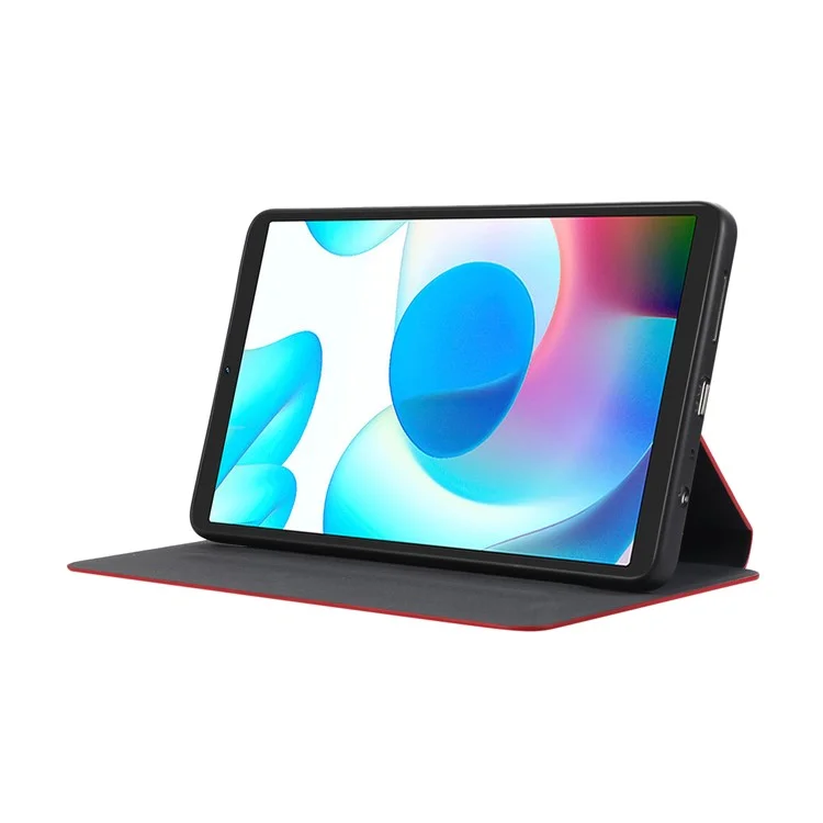 Für Xiaomi Redmi Pad SE 4G 8,7 Zoll Stoßfeste Hülle PU-Leder Tablet-Hülle mit Ständer - Rot