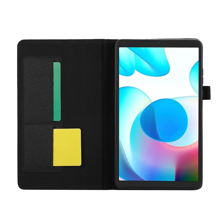 Für Xiaomi Redmi Pad SE 4G 8,7 Zoll Lederhülle Kartenfach Stofftextur Tablet-Ständer - Schwarz