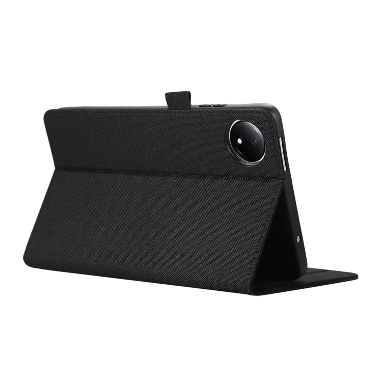 Für Xiaomi Redmi Pad SE 4G 8,7 Zoll Lederhülle Kartenfach Stofftextur Tablet-Ständer - Schwarz