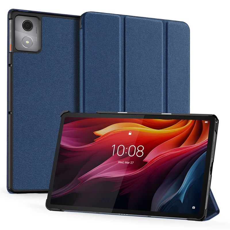 DUX DUCIS Domo Series for Lenovo Tab K11 Plus Case Tri-fold Stand Leather Cover Auto Wake / Sleep - Blue
