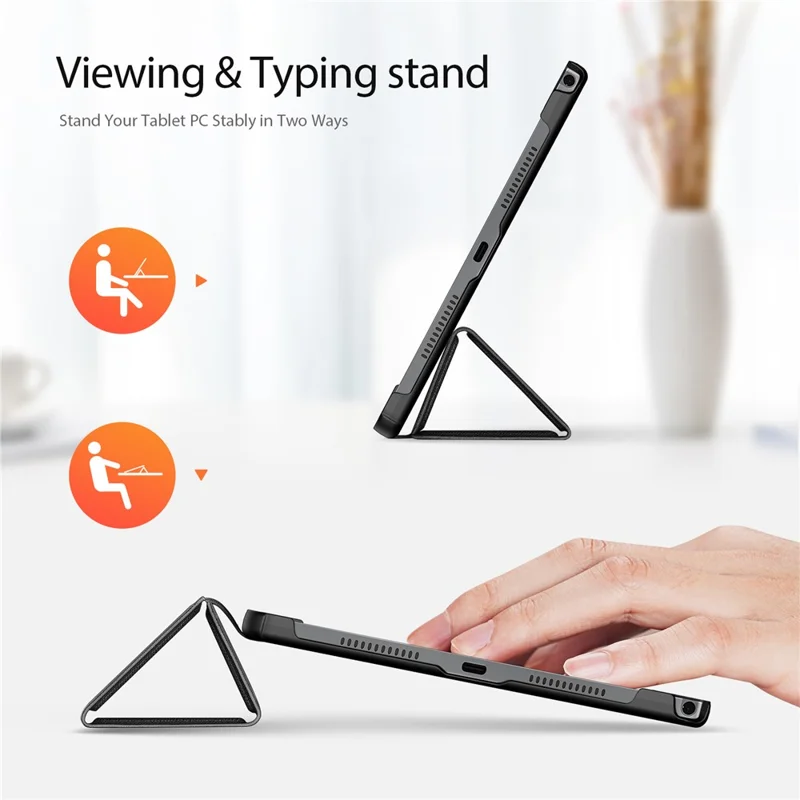 DUX DUCIS Domo Series for Lenovo Tab K11 Plus Case Tri-fold Stand Leather Cover Auto Wake / Sleep - Blue