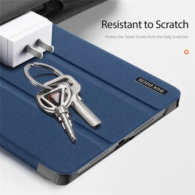 DUX DUCIS Domo Series for Lenovo Tab K11 Plus Case Tri-fold Stand Leather Cover Auto Wake / Sleep - Blue