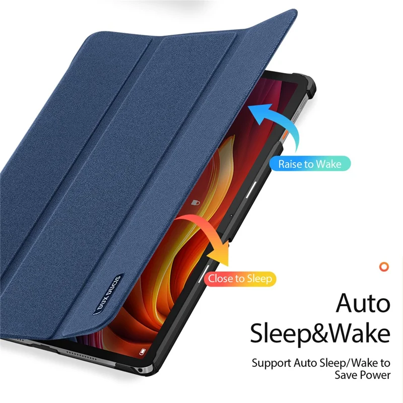 DUX DUCIS Domo Series for Lenovo Tab K11 Plus Case Tri-fold Stand Leather Cover Auto Wake / Sleep - Blue