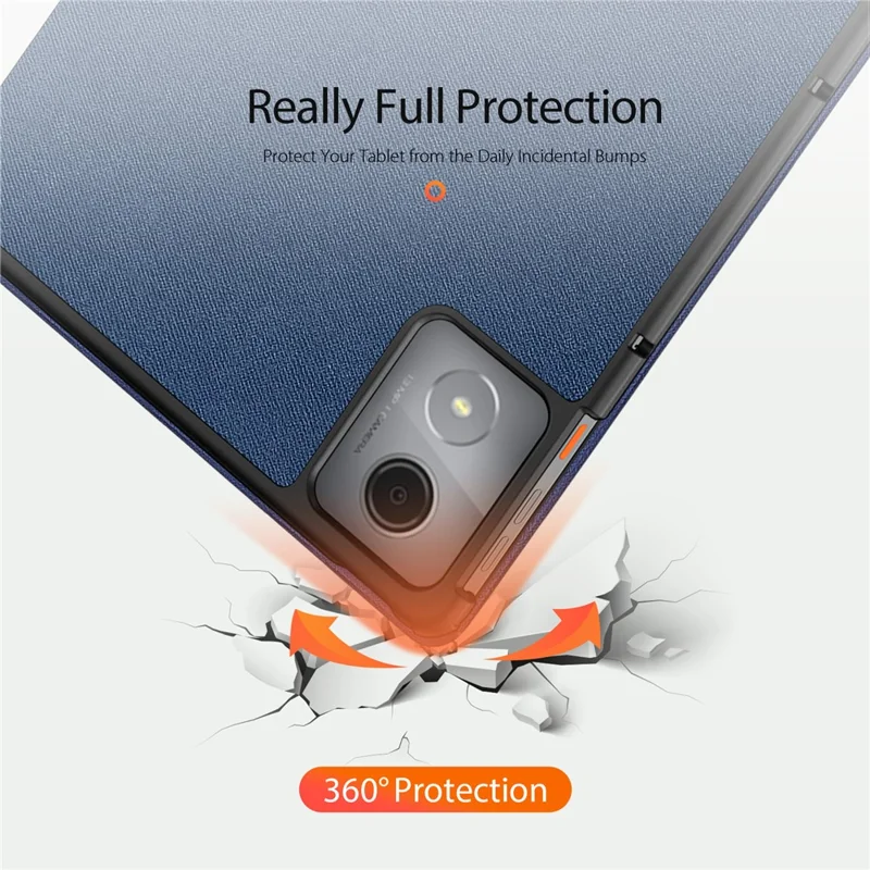 DUX DUCIS Domo Series for Lenovo Tab K11 Plus Case Tri-fold Stand Leather Cover Auto Wake / Sleep - Blue